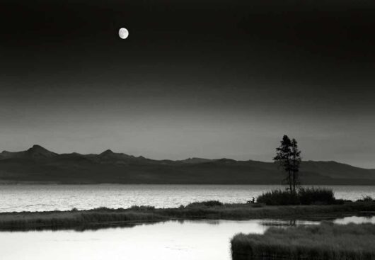 Yellowstone Lake and Moon, Yellowstone National Park 2007